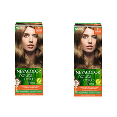 Стойкая крем-краска для волос Nevacolor Natural Colors 7.3 Карамельный русый 2 шт.