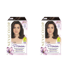 Стойкая крем-краска для волос Nevacolor Premium 5.0 Светло-коричневый 2шт