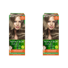 Стойкая крем-краска для волос Nevacolor Natural Colors 8.1 Пепельный светлый блондин 2 шт.