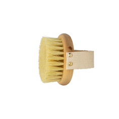 Массажная щетка PRBRUSH LEI для сухого массажа, круглая, с ремешком, тампико с покрытием