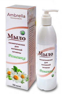 Мыло косметическое с ромашкой для интимной гигиены 300 мл Ambrella
