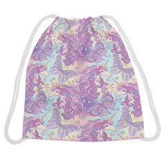 Мешок для обуви унисекс JoyArty Единороги с бабочками розовый, 40x38х1 см