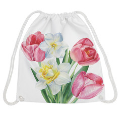Мешок для обуви унисекс JoyArty Весенний букет белый, 40x38х1 см