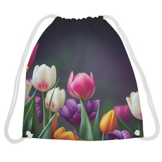 Мешок для обуви унисекс JoyArty Весенние тюльпаны разноцветный, 40x38х1 см