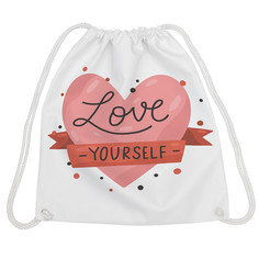 Мешок для обуви унисекс JoyArty Люби себя белый, 40x38х1 см