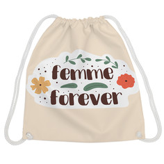 Мешок для обуви унисекс JoyArty Femme forever бежевый, 40x38х1 см