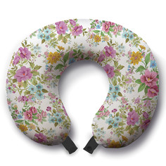 Дорожная подушка для шеи Ambesonne "Море цветов" trp_422911, белый
