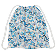 Мешок для обуви унисекс JoyArty Голубые бабочки белый, 40x38х1 см