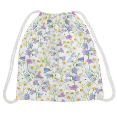 Мешок для обуви унисекс JoyArty Полевые цветы белый, 40x38х1 см