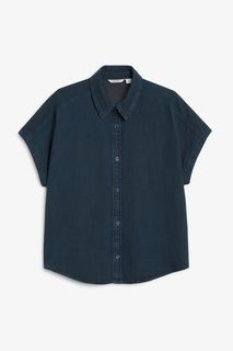 Рубашка женская Monki 997039006 синяя S (доставка из-за рубежа)