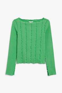 Лонгслив женский Monki 1059207009 зеленый 2XS (доставка из-за рубежа)