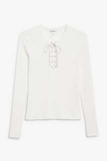 Лонгслив женский Monki 1144925002 белый XL (доставка из-за рубежа)