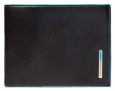 Кошелек Piquadro Blue Square, черный, 12,5х9,5х1,5 см