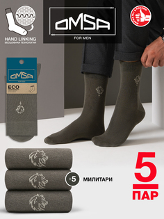 Комплект носков мужских Omsa ECO 409-5 хаки 42-44