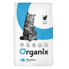 Сухой корм для кошек Organix для кошек с чувствительной кожей, лосось, 1.5кг
