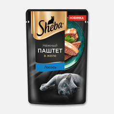 Корм влажный Sheba для кошек, паштет, с лососем, в желе, 75 г