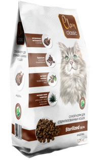 Сухой корм для кошек Clan Sterilized-30/14, индейка, 1.25кг