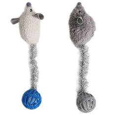 Игрушка для кошек Petpark Мышки с хвостами-шариками с кошачьей мятой, 2 шт