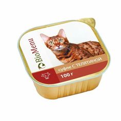 Влажный корм для кошек BioMenu, телятина, 15 шт по 100 г