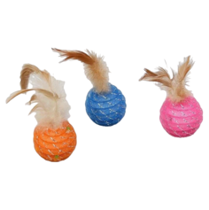 Игрушка для кошек Пижон шар-погремушка Праздничный микс цветов 4,5 см