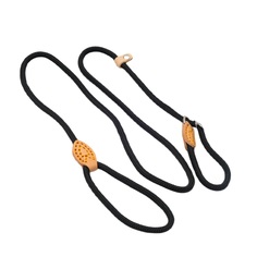 Пижон Поводок-удавка 145 см х 6 мм, полиэстер и натуральная кожа, чёрный