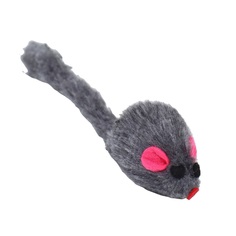 Игрушка для кошек "Малая мышь меховая", серая, 5 см No Brand