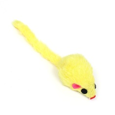 Игрушка для кошек "Малая мышь меховая", жёлтая, 5 см No Brand