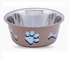 Миска для домашнего питомца Lili Pet Metal Star коричневая 850 мл