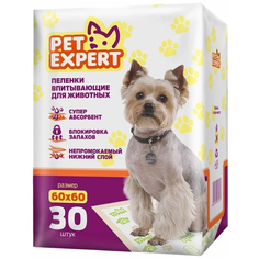 Пеленки для животных PetExper, впитывающие, белый, р-р 60x60, 30 шт
