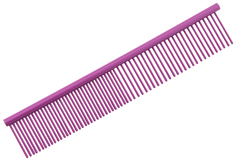 Расческа для шерсти, с гальваническим покрытием, 18 х 3 см, фиолетовая Пижон