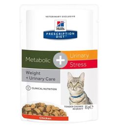 Влажный корм для кошек Hills Prescription Diet Metabolic+Urinary Stress, курица, 85 гр