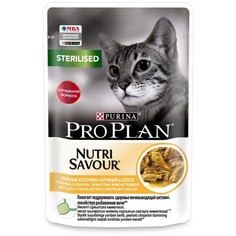 Влажный корм для кошек PRO PLAN для стерилизованных, курица в соусе, 26 шт по 85 г