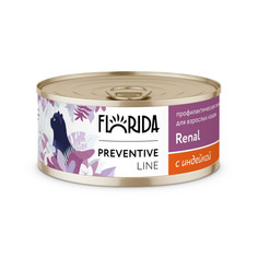 Влажный корм для кошек Florida Preventive Line профилактика ХПН с индейкой - 100 г x 24 шт