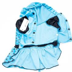 Платье для собак С-202 велюровое голубое 15 см No Brand