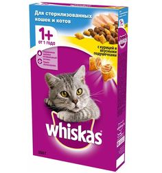 Сухой корм для кошек Whiskas для стерилизованных курица, 350 г