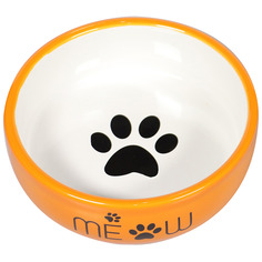 Миска для домашних питомцев Mr.Kranch MEOW 380 мл, оранжевая