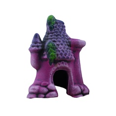 Декор для аквариума "Домик с колонной", керамический, 10 x 7 x 13 см, фиолетовый No Brand