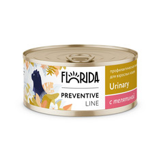 Влажный корм для кошек Florida Preventive Line профилактика МКБ с телятиной, 100 г x 24 шт