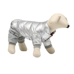 Комбинезон для собак Космонавт зимний размер 16 ДС 36 см ОГ 46 см ОШ 35 см серебряный No Brand