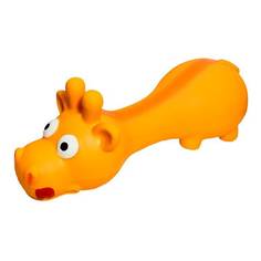 Игрушка для собак N1 Стройный жирафик с пищалкой оранжевая 15 см