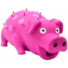 Игрушка для собак N1 Свинка с крыльями хрюкающая фиолетовая 14,4 см