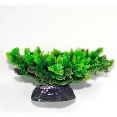 Декорация для аквариума Vitality Коралл пластиковый мягкий зеленый 14х11,5х6,5 см