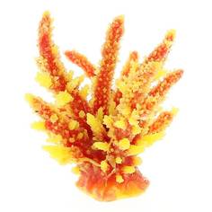 Декорация для аквариума Vitality Коралл пластиковый желто-перламутровый 12,6x10,7x11 см