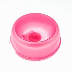 Миска для животных Jack&King круглая прозрачная розовая 0,3 л