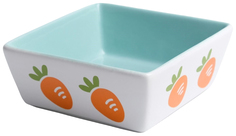 Миска Пижон Морковки 9214846, зеленая, квадратная, 11x4,5 cм
