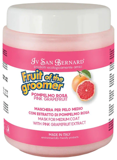 Маска Iv San Bernard Fruit of the Groomer Pink Grapefruit для шерсти средней длины, 1 л