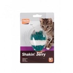 Игрушка для кошек Karlie-Flamingo Shaking Jerry плюшевая зеленый с белым 7 см No Brand