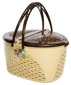 Корзина-переноска для кошек Triol 42х30х23 см овальная р-р S бежевая