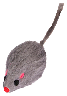 Игрушка для кошек PerseiLine Мышка из натурального меха с кошачьей мятой серая 5х2 см 1 шт