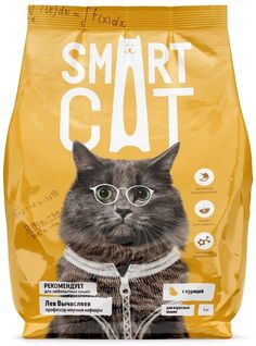 Сухой корм для кошек Smart Cat курица, 3 шт по 5 кг